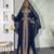 New Navy-Blue Zari-Embroidered Abaya With gold detailed work for women's 
