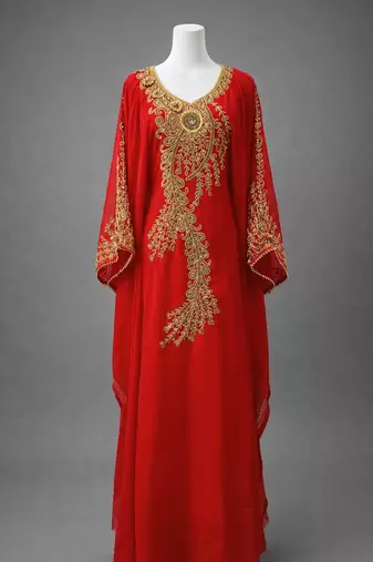  Abaya Georgette Zari Embroidered Kaftan