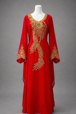  Abaya Georgette Zari Embroidered Kaftan 2