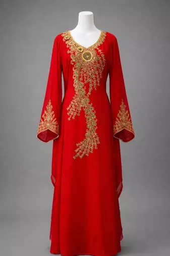  Abaya Georgette Zari Embroidered Kaftan