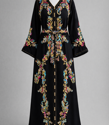 Moroccan Caftan Georgette Zari Embroidered Kaftan