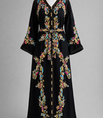 Moroccan Caftan Georgette Zari Embroidered Kaftan