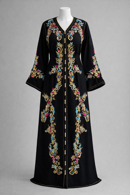 Moroccan Caftan Georgette Zari Embroidered Kaftan 2