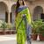 Green color jaipur block print designer saree with blouse