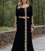  Abaya Georgette Zari Embroidered Kaftan