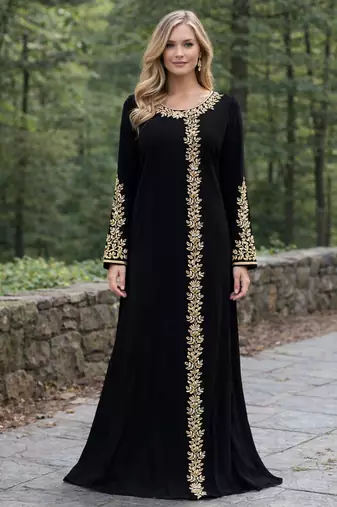  Abaya Georgette Zari Embroidered Kaftan