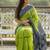 Green color jaipur block print designer saree with blouse