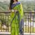 Green color jaipur block print designer saree with blouse