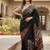 Black color bagru fancy hand printed designer saree with blouse