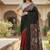 Black color bagru fancy hand printed designer saree with blouse