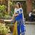 Blue color bagru fancy hand printed designer saree with blouse