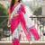 Pink color bagru fancy hand printed designer saree with blouse
