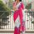 Pink color bagru fancy hand printed designer saree with blouse