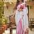 White color bagru fancy hand printed designer saree with blouse