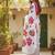 White color bagru fancy hand printed designer saree with blouse