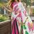 White color bagru fancy hand printed designer saree with blouse