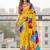 Yellow color bagru fancy hand printed designer saree with blouse