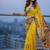 Yellow color bagru fancy hand printed designer saree with blouse