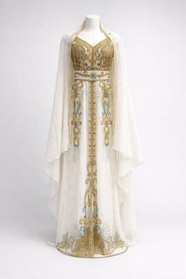  Abaya Georgette Zari Embroidered Kaftan 1