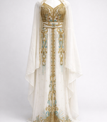  Abaya Georgette Zari Embroidered Kaftan