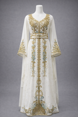  Abaya Georgette Zari Embroidered Kaftan 2