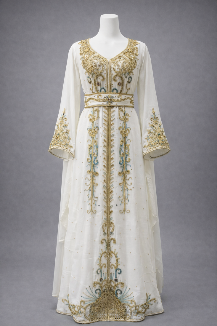  Abaya Georgette Zari Embroidered Kaftan