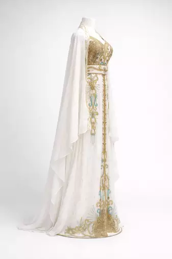  Abaya Georgette Zari Embroidered Kaftan