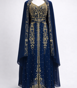  Abaya Georgette Zari Embroidered Kaftan