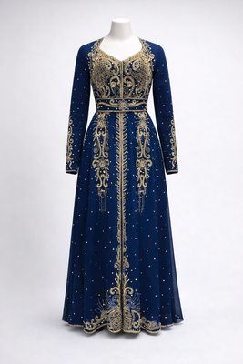  Abaya Georgette Zari Embroidered Kaftan 2