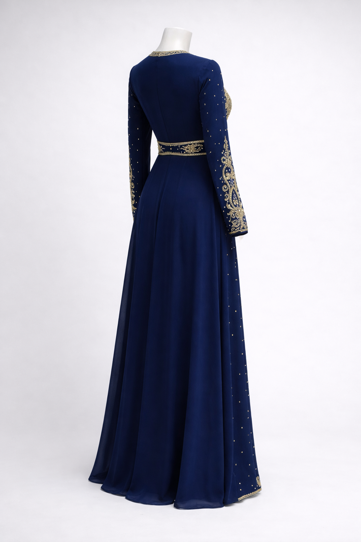  Abaya Georgette Zari Embroidered Kaftan