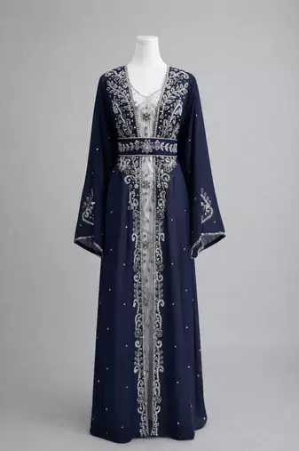  Abaya Georgette Zari Embroidered Kaftan