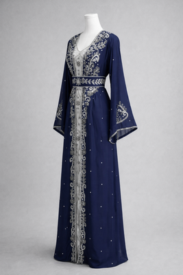  Abaya Georgette Zari Embroidered Kaftan 2