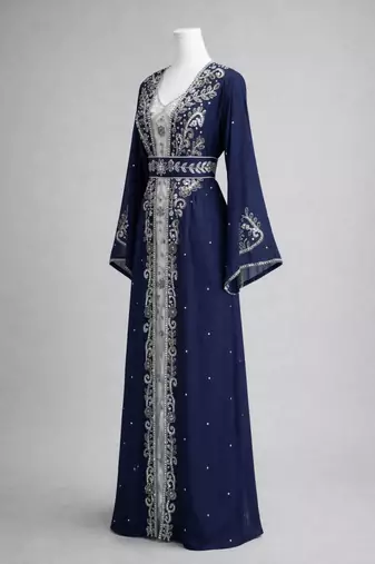  Abaya Georgette Zari Embroidered Kaftan