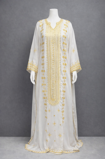  Abaya Georgette Zari Embroidered Kaftan