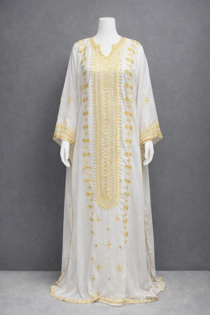 Abaya Georgette Zari Embroidered Kaftan