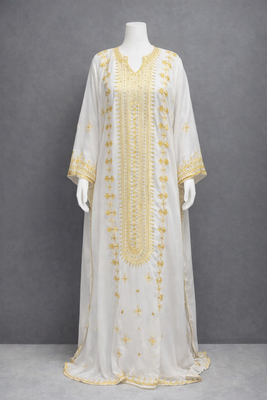  Abaya Georgette Zari Embroidered Kaftan 1