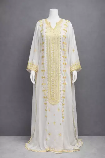  Abaya Georgette Zari Embroidered Kaftan
