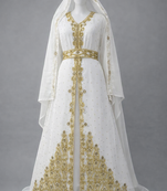  Abaya Georgette Zari Embroidered Kaftan