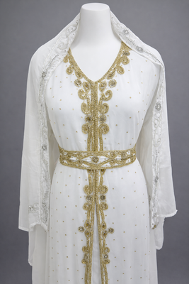  Abaya Georgette Zari Embroidered Kaftan 3