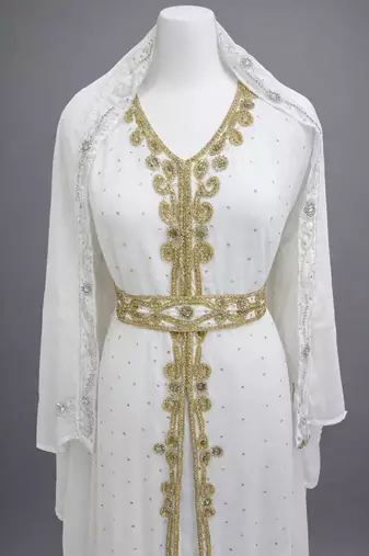  Abaya Georgette Zari Embroidered Kaftan
