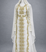  Abaya Georgette Zari Embroidered Kaftan