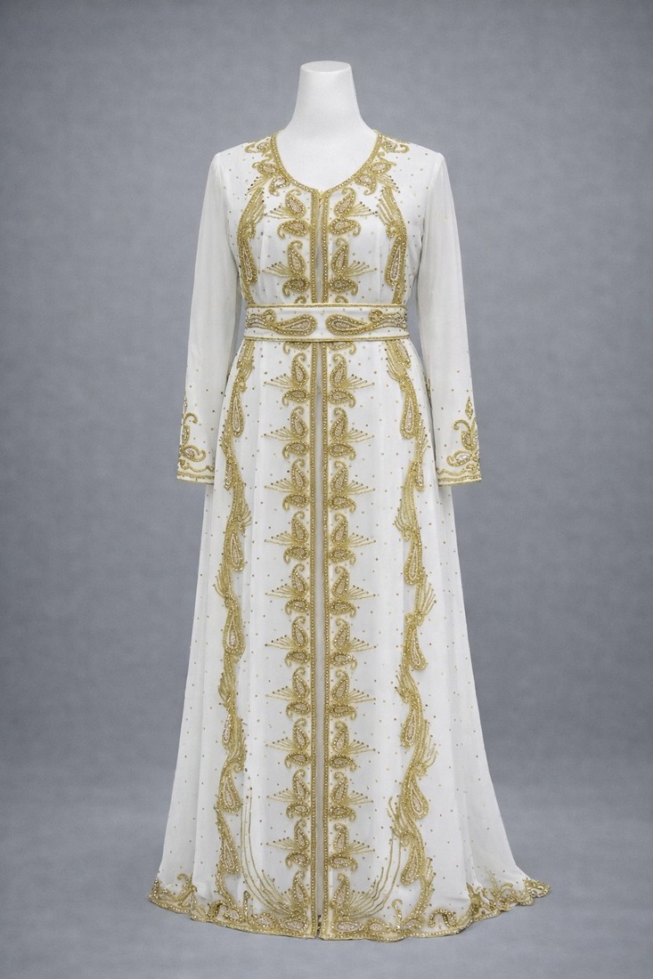  Abaya Georgette Zari Embroidered Kaftan