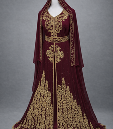  Abaya Georgette Zari Embroidered Kaftan