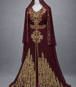  Abaya Georgette Zari Embroidered Kaftan