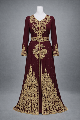  Abaya Georgette Zari Embroidered Kaftan 3