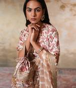 White silk embroidered potli bag