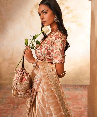 White silk embroidered potli bag 2