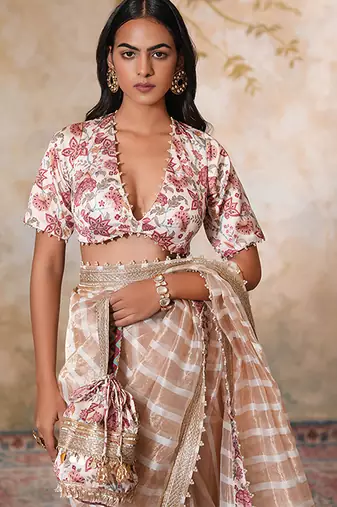 White silk embroidered potli bag