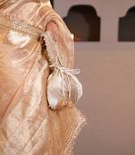 Ivory silk embroidered potli bag