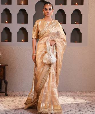 Ivory silk embroidered potli bag 2